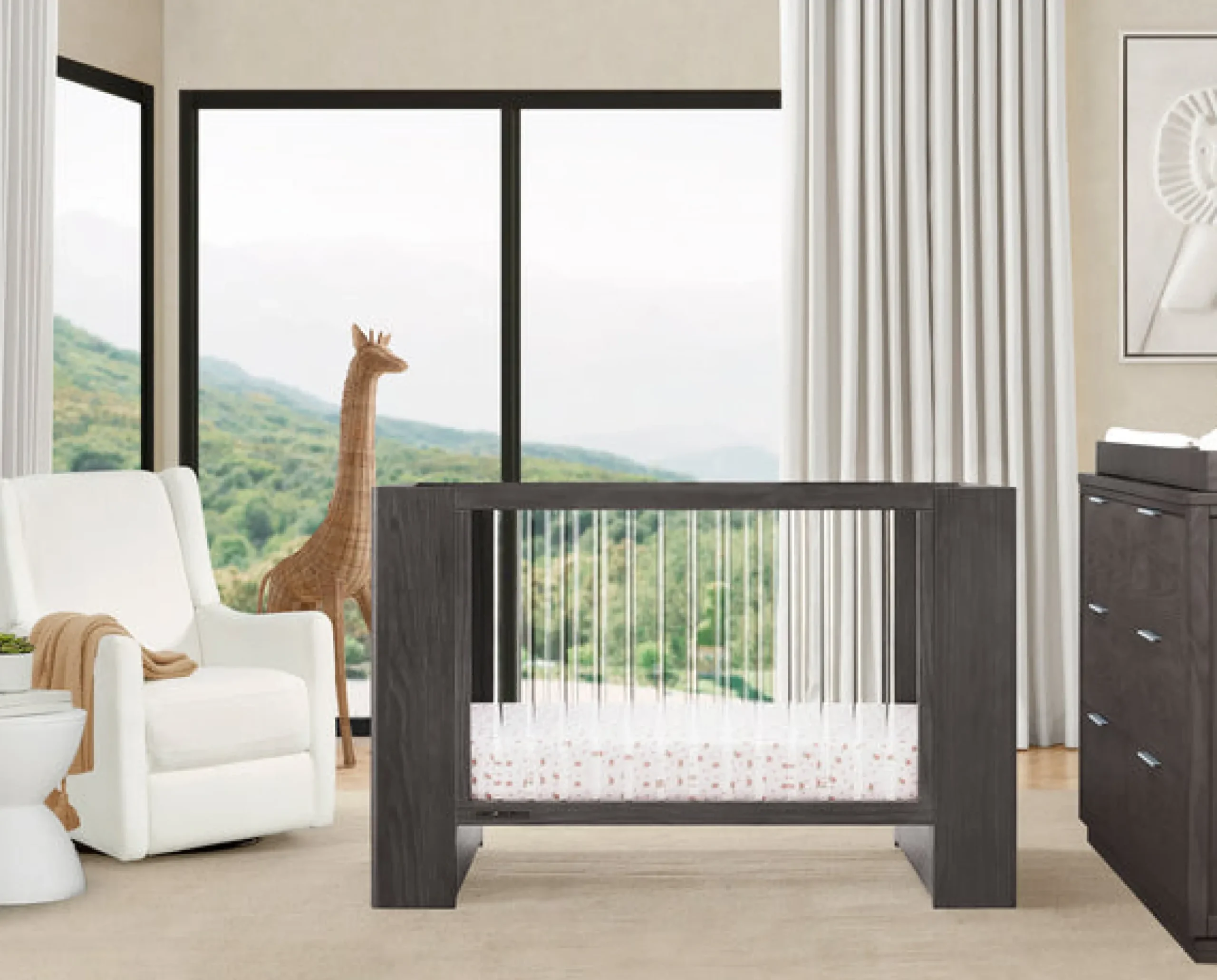 Baby Cribs*Delta Children Aerin 4-in-1 Convertible Crib Rustic Grey (084)