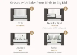 Baby Cribs*Delta Children Aerin 4-in-1 Convertible Crib Rustic Grey (084)