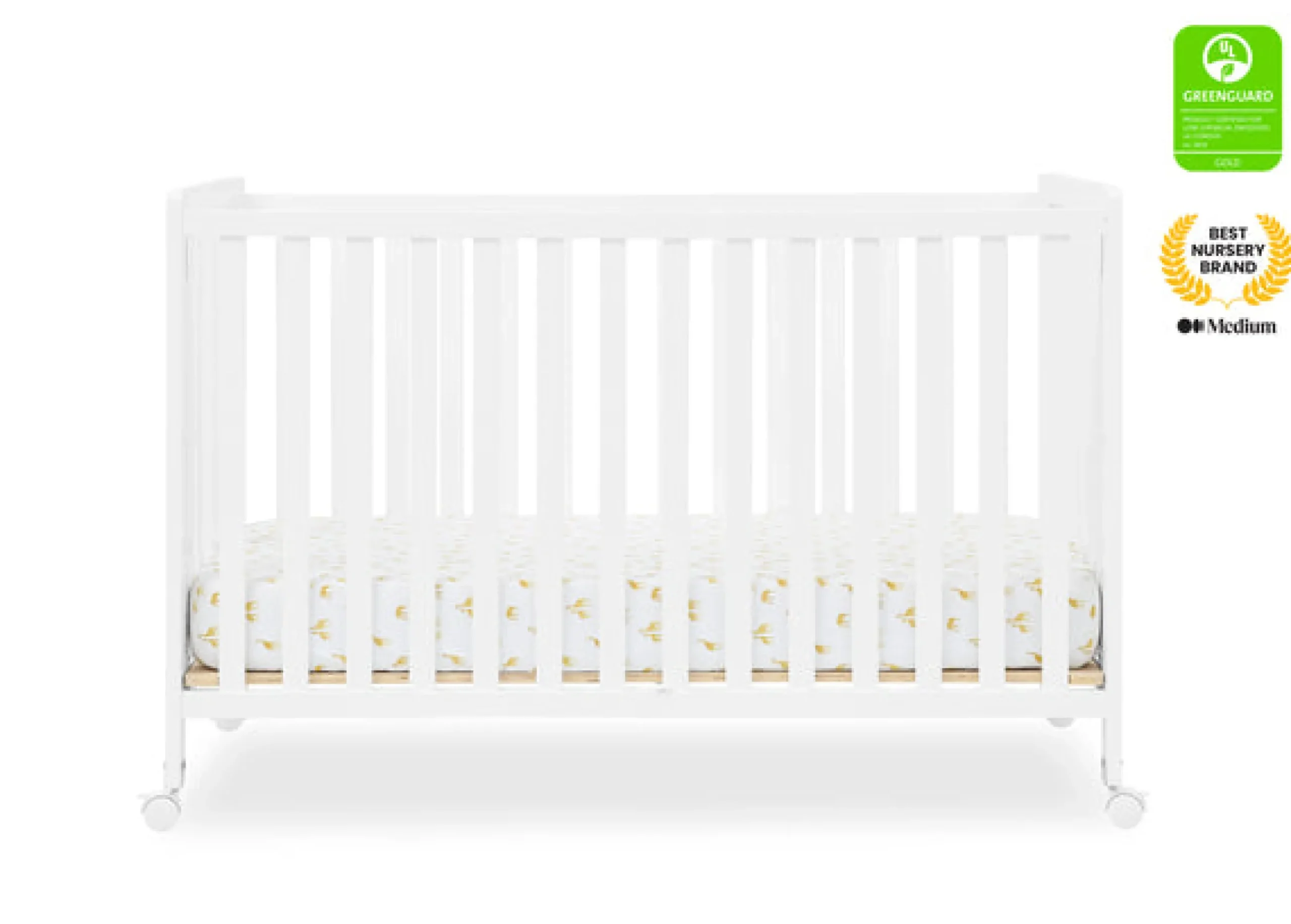 Baby Cribs*Simmons Kids Aria Full Size Portable Folding Crib Bianca White (130)