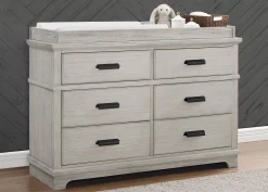 Dressers & Changing Tables|Dressers*Simmons Kids Asher 6 Drawer Dresser with Changing Top and Interlocking Drawers