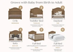 Baby Cribs*Simmons Kids Asher 6-in-1 Convertible Crib Aged Oak (845)