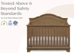 Baby Cribs*Simmons Kids Asher 6-in-1 Convertible Crib Aged Oak (845)