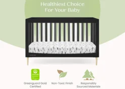 Baby Cribs*Delta Children Austin Acrylic 4-in-1 Convertible Crib Midnight Grey with Natural (1372)