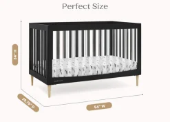 Baby Cribs*Delta Children Austin Acrylic 4-in-1 Convertible Crib Midnight Grey with Natural (1372)