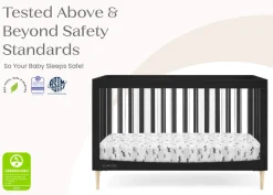 Baby Cribs*Delta Children Austin Acrylic 4-in-1 Convertible Crib Midnight Grey with Natural (1372)