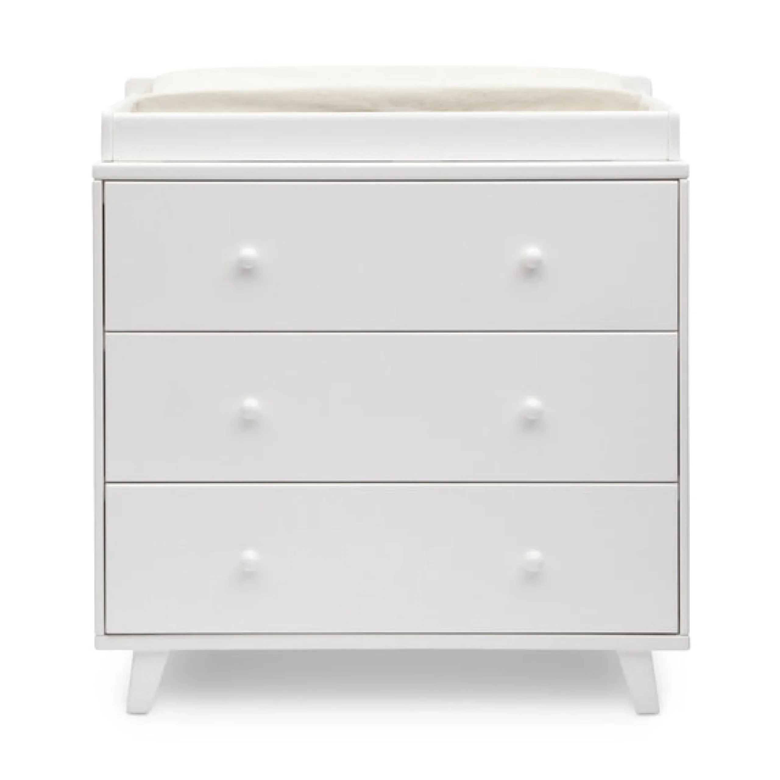 Dressers & Changing Tables|Dressers*Delta Children Ava 3 Drawer Dresser with Changing Top and Interlocking Drawers White (100)