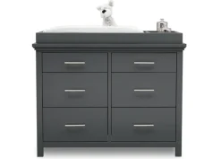 Dressers & Changing Tables|Dressers*Simmons Kids Avery 6 Drawer Dresser with Changing Top Charcoal Grey (029)