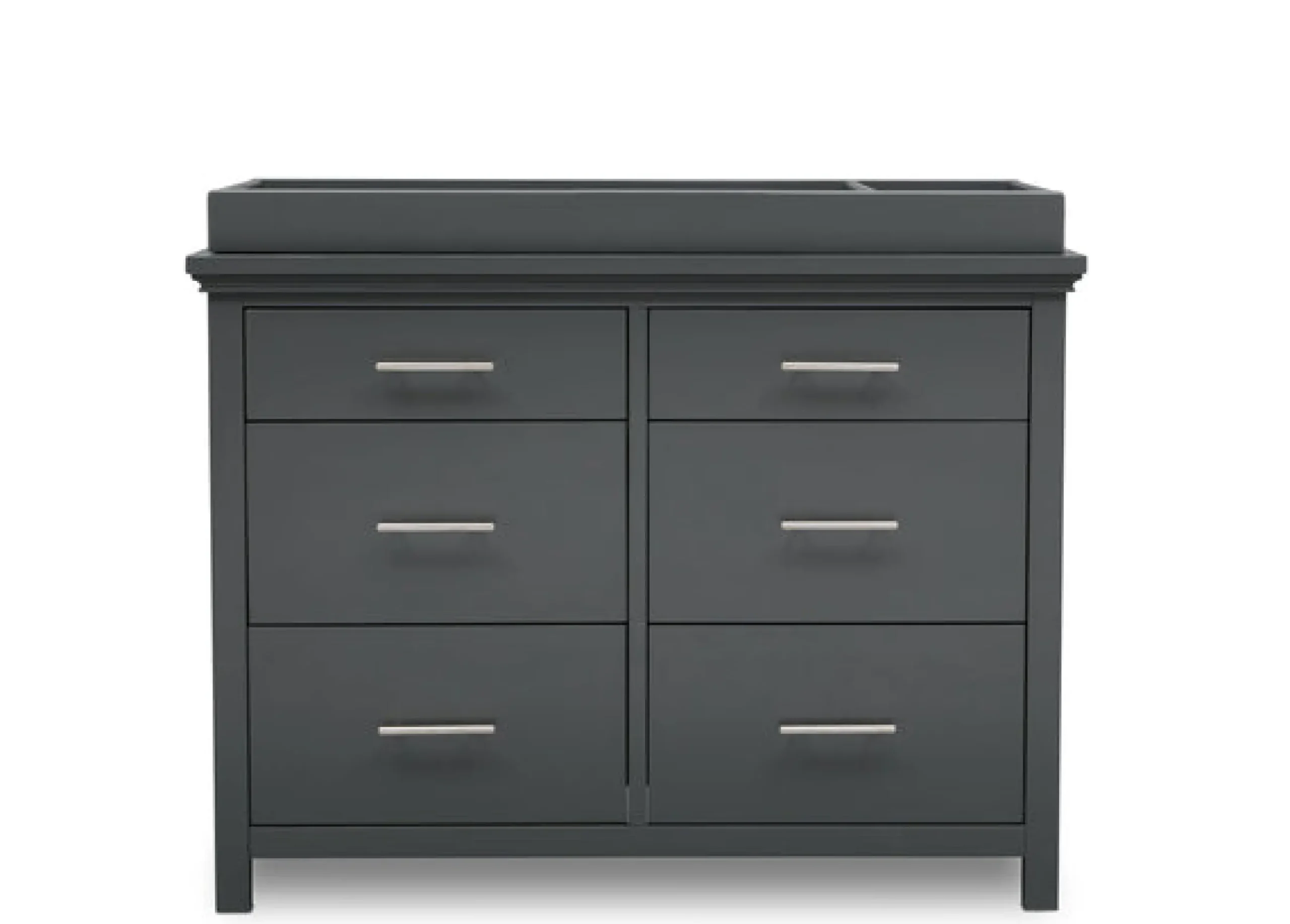 Dressers & Changing Tables|Dressers*Simmons Kids Avery 6 Drawer Dresser with Changing Top Charcoal Grey (029)