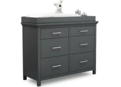 Dressers & Changing Tables|Dressers*Simmons Kids Avery 6 Drawer Dresser with Changing Top Charcoal Grey (029)