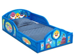 Toddler Beds*Delta Children Baby Shark Plastic Sleep and Play Toddler Bed with Attached Guardrails