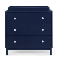 Dressers & Changing Tables|Dressers*babyGap by Delta Children babyGap Legacy 3 Drawer Dresser with Interlocking Drawers Navy with Light Blue (1476)