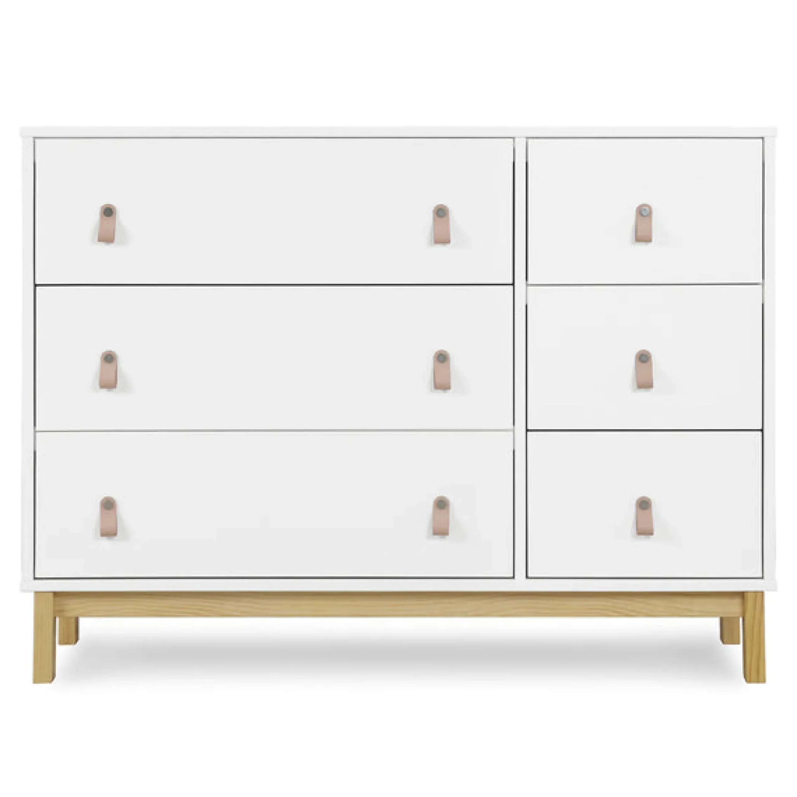 Dressers & Changing Tables|Dressers*babyGap by Delta Children babyGap Legacy 6 Drawer Dresser with Leather Pulls and Interlocking Drawers Bianca White with Natural (123)