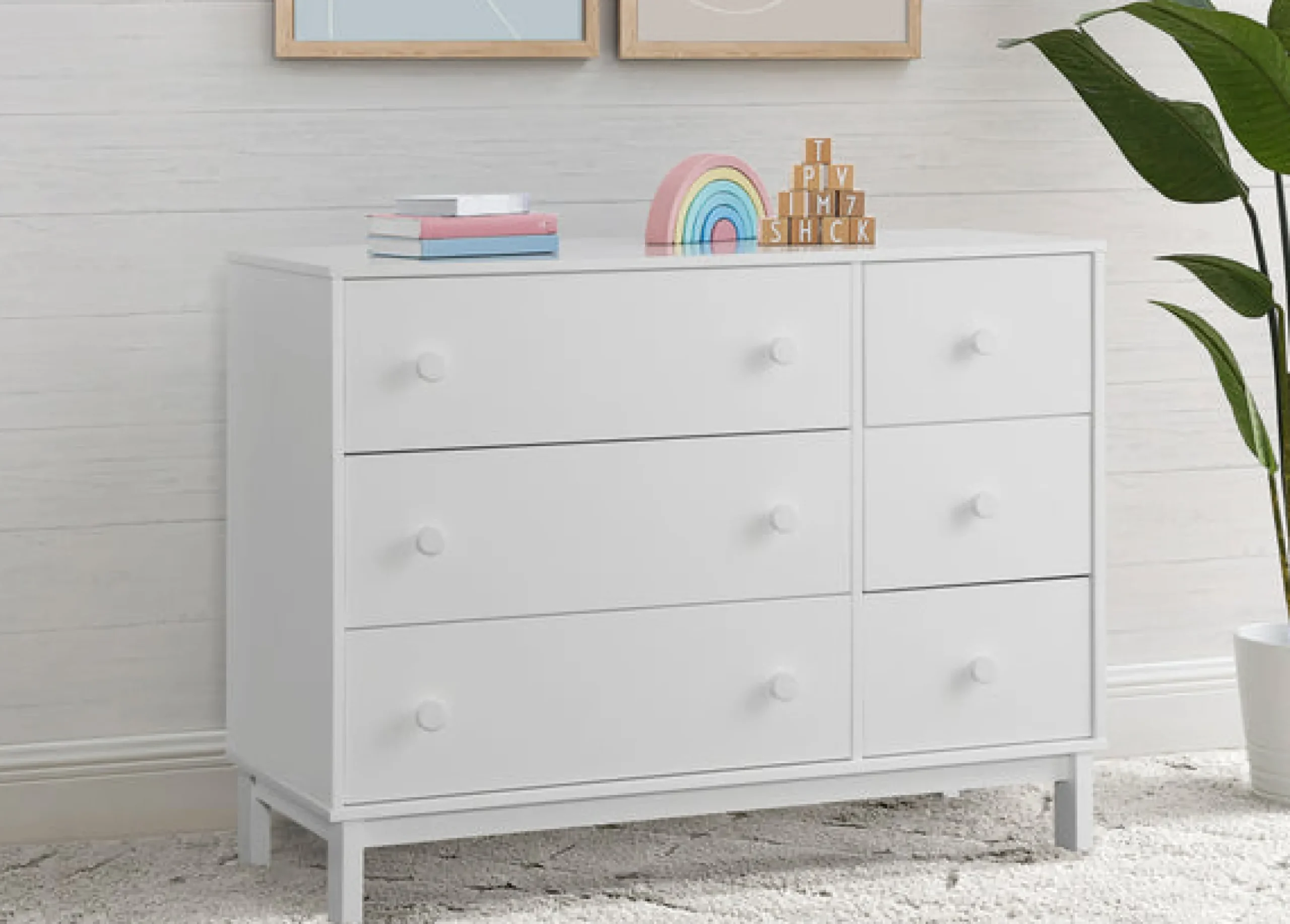 Dressers & Changing Tables|Dressers*babyGap by Delta Children babyGap Legacy 6 Drawer Dresser with Interlocking Drawers Bianca White (130)