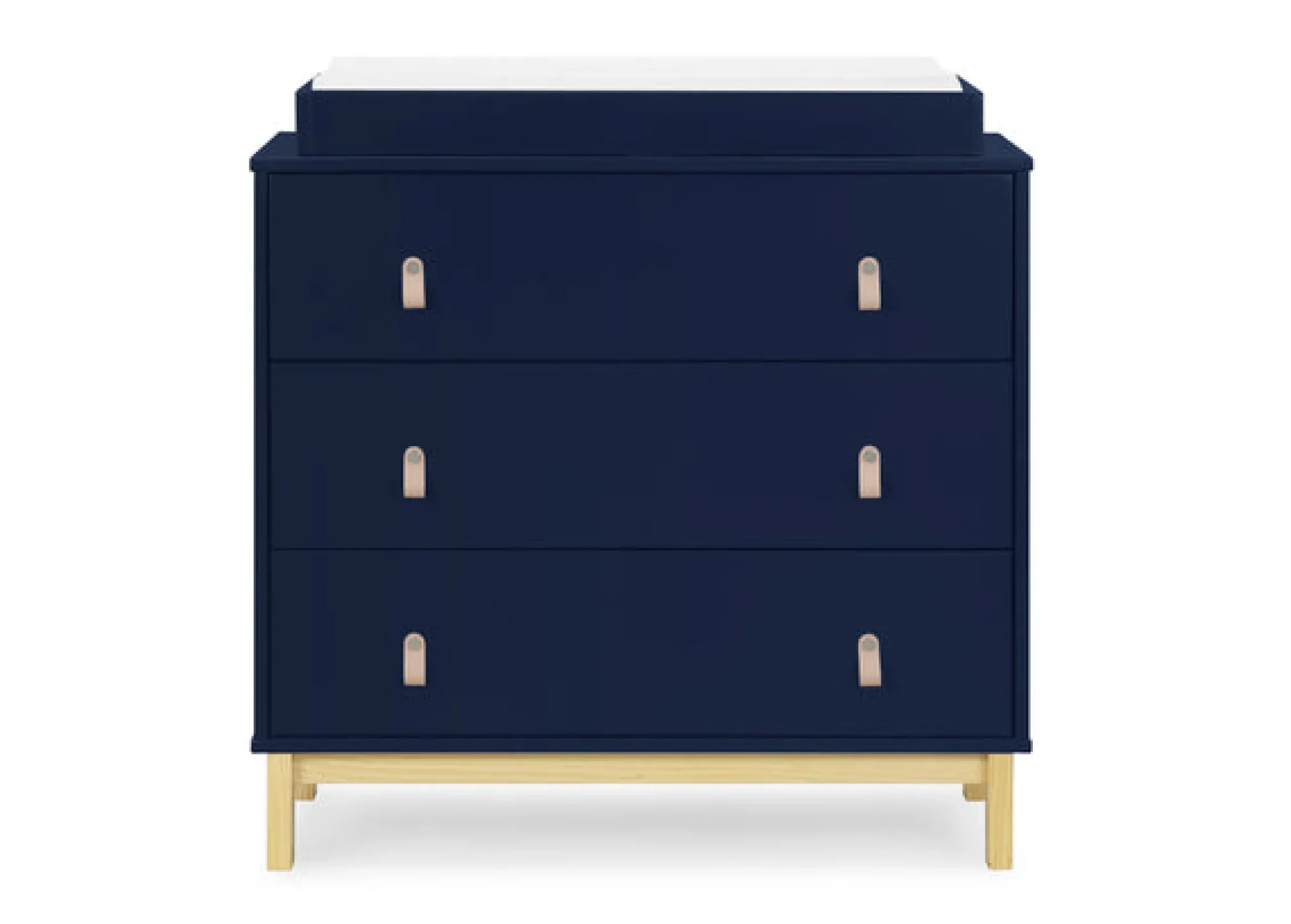 Dressers & Changing Tables|Dressers*babyGap by Delta Children babyGap Legacy 3 Drawer Dresser with Leather Pulls Navy with Natural (1481)