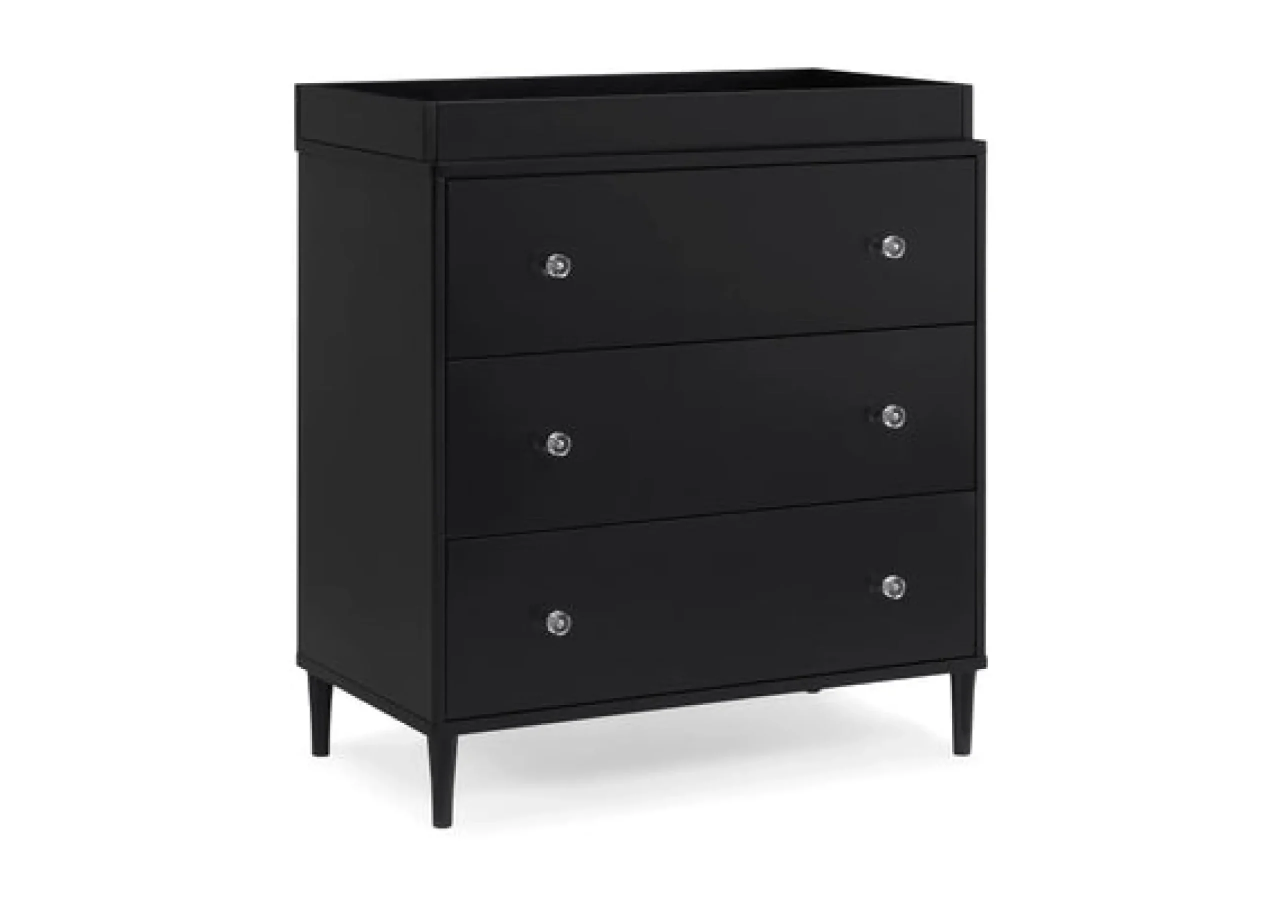 Dressers & Changing Tables|Dressers*Delta Children Bowie 3 Drawer Dresser with Changing Top and Interlocking Drawers Ebony (0011)