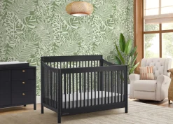 Baby Cribs*Delta Children Brooks 6-in-1 Convertible Crib Midnight Grey (1360)