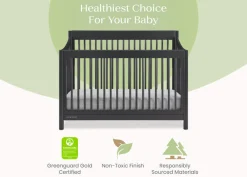 Baby Cribs*Delta Children Brooks 6-in-1 Convertible Crib Midnight Grey (1360)