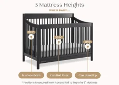 Baby Cribs*Delta Children Brooks 6-in-1 Convertible Crib Midnight Grey (1360)