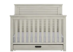 Baby Cribs*Simmons Kids Caden 6-in-1 Convertible Crib with Trundle Drawer Rustic Mist (1373)