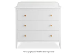 Dressers & Changing Tables|Dressers*Delta Children Casey 3 Drawer Dresser with Interlocking Drawers Bianca White with Natural (123)