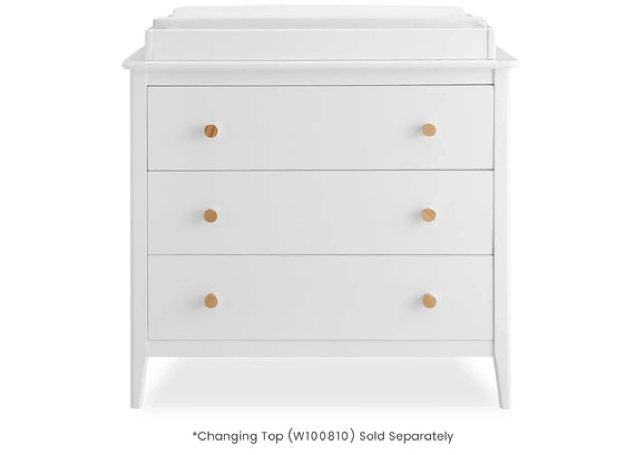 Dressers & Changing Tables|Dressers*Delta Children Casey 3 Drawer Dresser with Interlocking Drawers Bianca White with Natural (123)