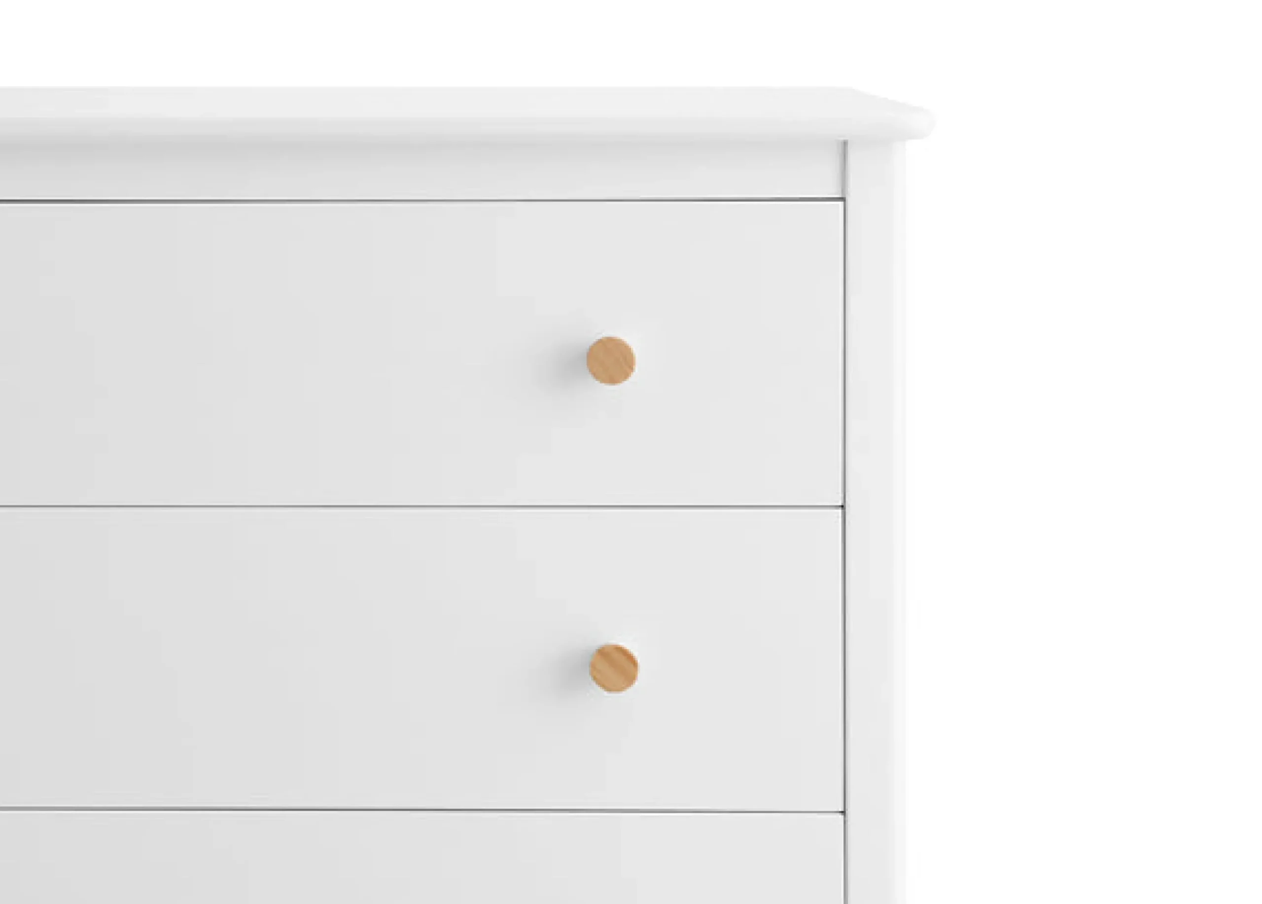 Dressers & Changing Tables|Dressers*Delta Children Casey 3 Drawer Dresser with Interlocking Drawers Bianca White with Natural (123)