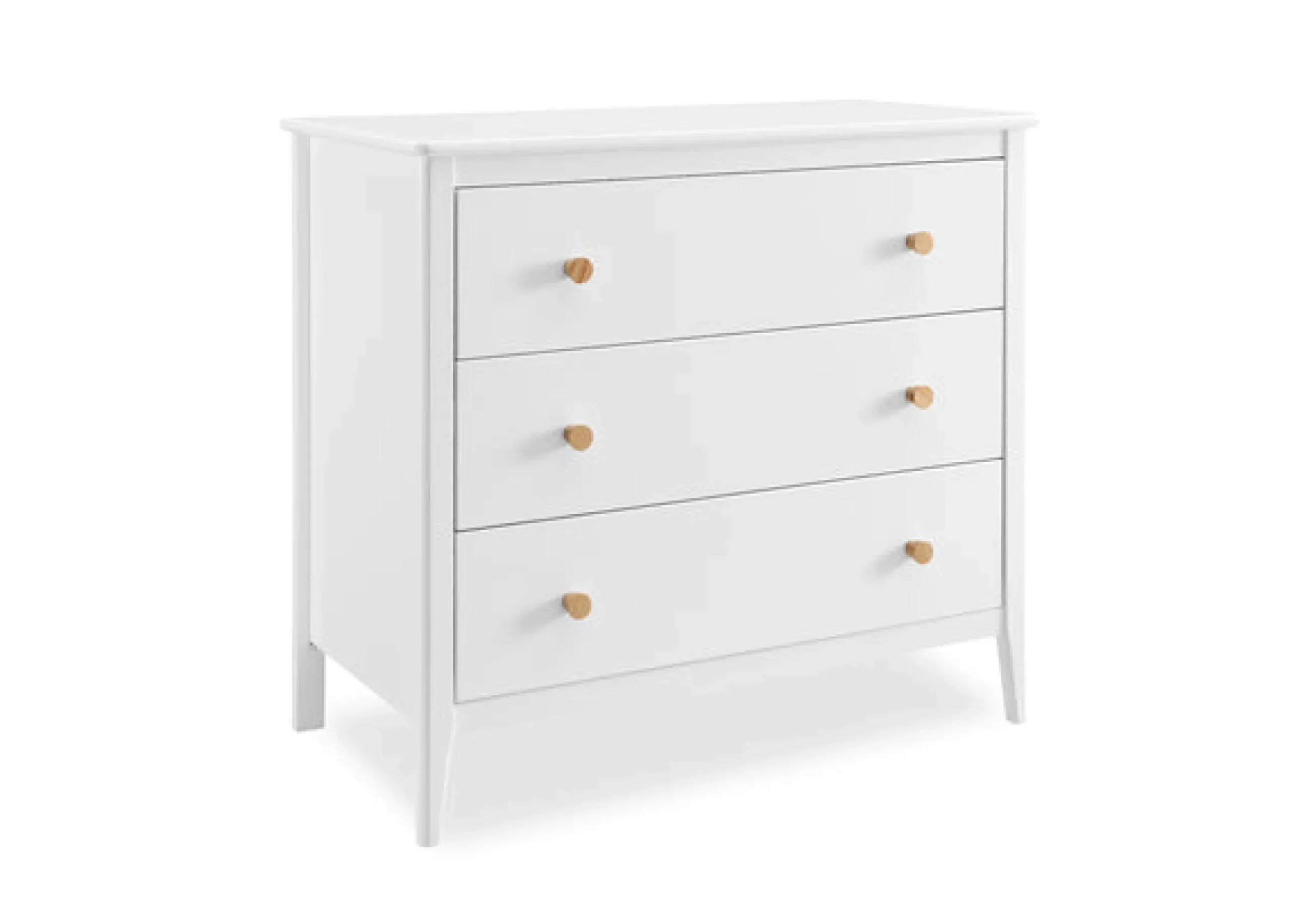 Dressers & Changing Tables|Dressers*Delta Children Casey 3 Drawer Dresser with Interlocking Drawers Bianca White with Natural (123)