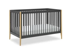 Baby Cribs*Delta Children Casey 6-in-1 Convertible Crib Charcoal Grey with Natural (1410)
