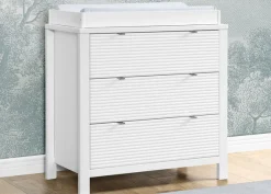 Dressers & Changing Tables|Dressers*Delta Children Cassie 3 Drawer Dresser with Changing Top Bianca White (130)