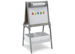 Easels*Delta Children Chelsea Double-Sided Storage Easel with Paper Roll and Magnets | Dry Erase Surface & Chalkboard Surface