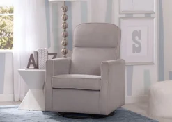 Gliders & Recliners*Delta Children Clair Slim Nursery Glider Swivel Rocker Chair Dove Grey (034)