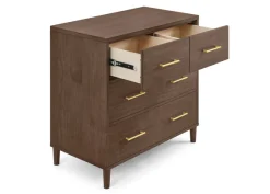 Dressers & Changing Tables|Dressers*Delta Children Classic 4 Drawer Dresser with Changing Top and Interlocking Drawers Teak Brown (1526)