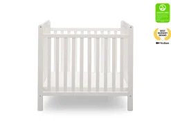 Baby Cribs*Delta Children Classic Mini Crib with 2.75-inch Mattress - Convertible to Twin Bed Bianca White (130)