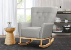 Gliders & Recliners*Delta Children Colby Rocking Chair French Grey with Natural (1424)