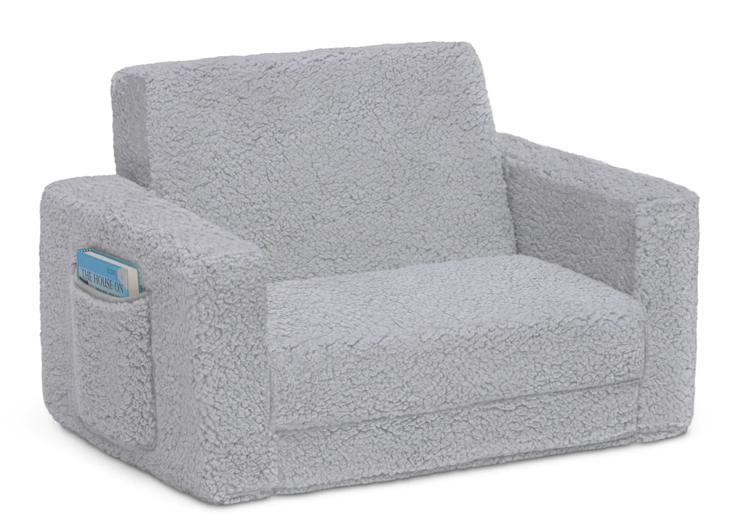 Kids’ Chairs*Delta Children Cozee Flip-Out Sherpa 2-in-1 Convertible Chair to Lounger for Kids