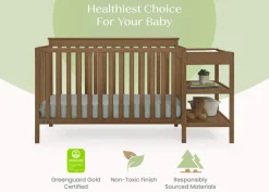 Baby Cribs*Delta Children Ellie 5-in-1 Convertible Crib and Changer Chestnut (836)