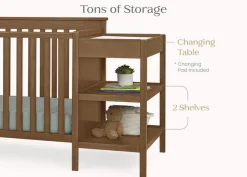 Baby Cribs*Delta Children Ellie 5-in-1 Convertible Crib and Changer Chestnut (836)
