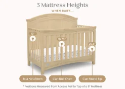 Baby Cribs*Simmons Kids Emma Crib 'N' More Natural Sandstone (1544)