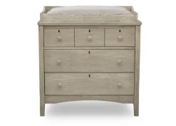 Dressers & Changing Tables|Dressers*Delta Children Farmhouse 3 Drawer Dresser with Changing Top and Interlocking Drawers Textured Limestone (1340)