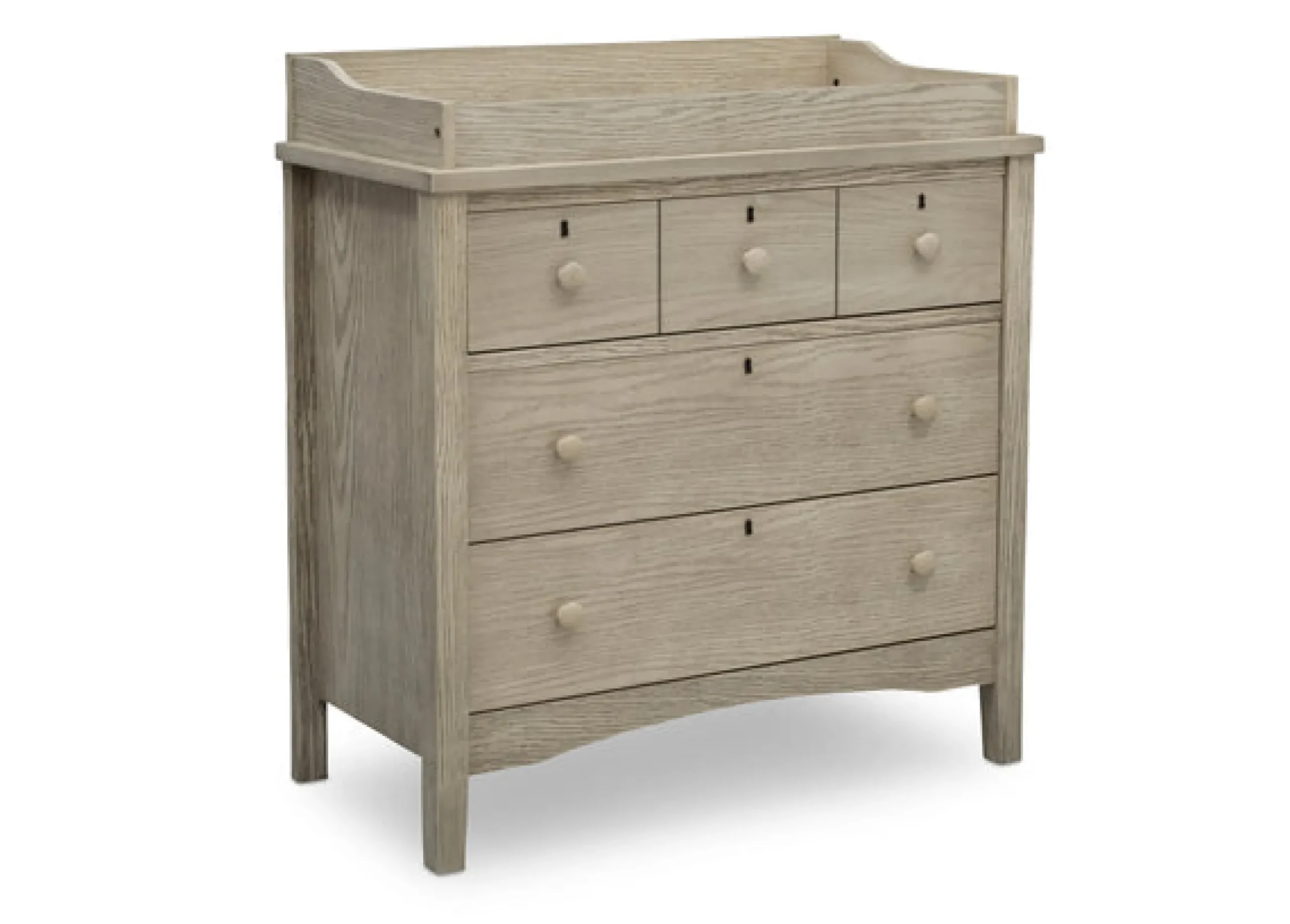Dressers & Changing Tables|Dressers*Delta Children Farmhouse 3 Drawer Dresser with Changing Top and Interlocking Drawers Textured Limestone (1340)