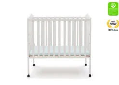 Baby Cribs*Delta Children Folding Portable Mini Baby Crib with 1.5-inch Mattress White (100)
