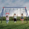 Swings & Swing Sets*Delta Children FunZone Outdoor Metal 3-Piece Swing Set - Includes 2 Swings and 1 Trapeze Bar