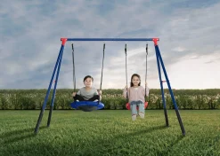 Swings & Swing Sets*Delta Children FunZone Outdoor Metal 2-Piece Swing Set - Includes 1 Swing and 1 Disc/Saucer Swing