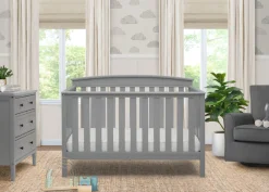 Baby Cribs*Delta Children Gateway 4-in-1 Convertible Crib Grey (026)