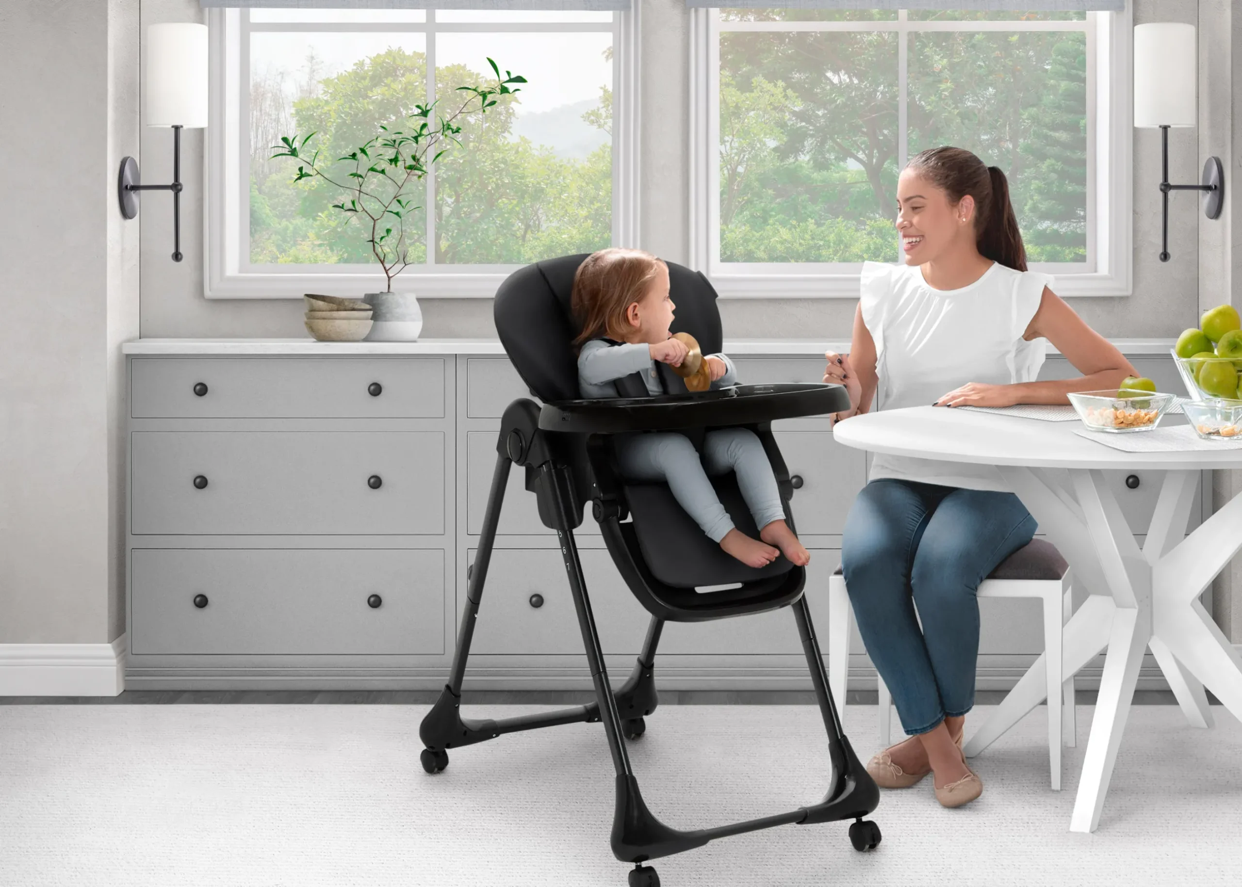 High Chairs & Boosters*Little Folks by Delta Children 2-in-1 SlimFold High Chair for Babies and Toddler