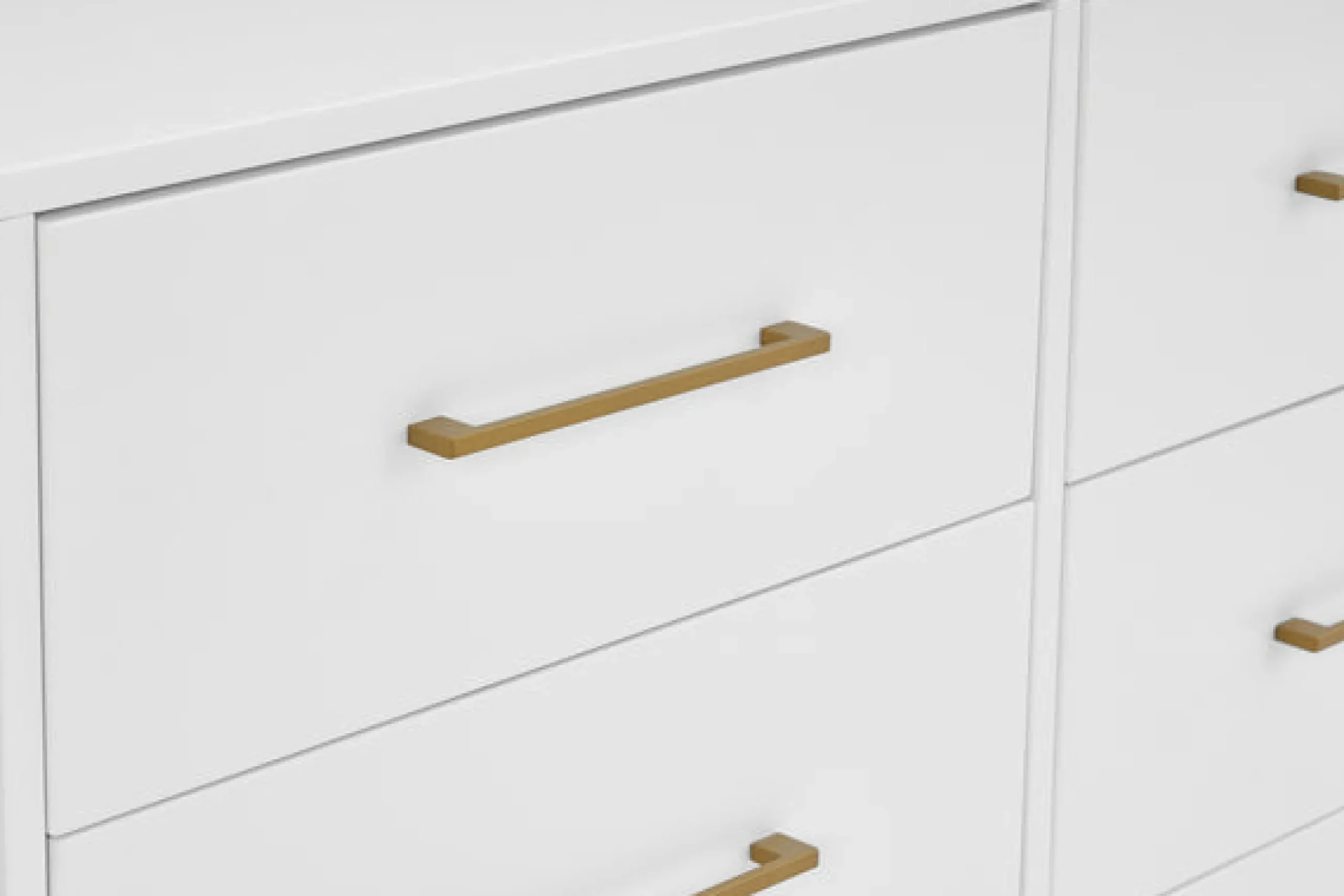 Dressers & Changing Tables|Dressers*Delta Children Jade 6 Drawer Dresser with Interlocking Drawers Bianca White with Melted Bronze (186)