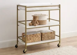 Dressers & Changing Tables|Dressers*Delta Children Jade Changing Table White Melamine with Melted Bronze (1503)
