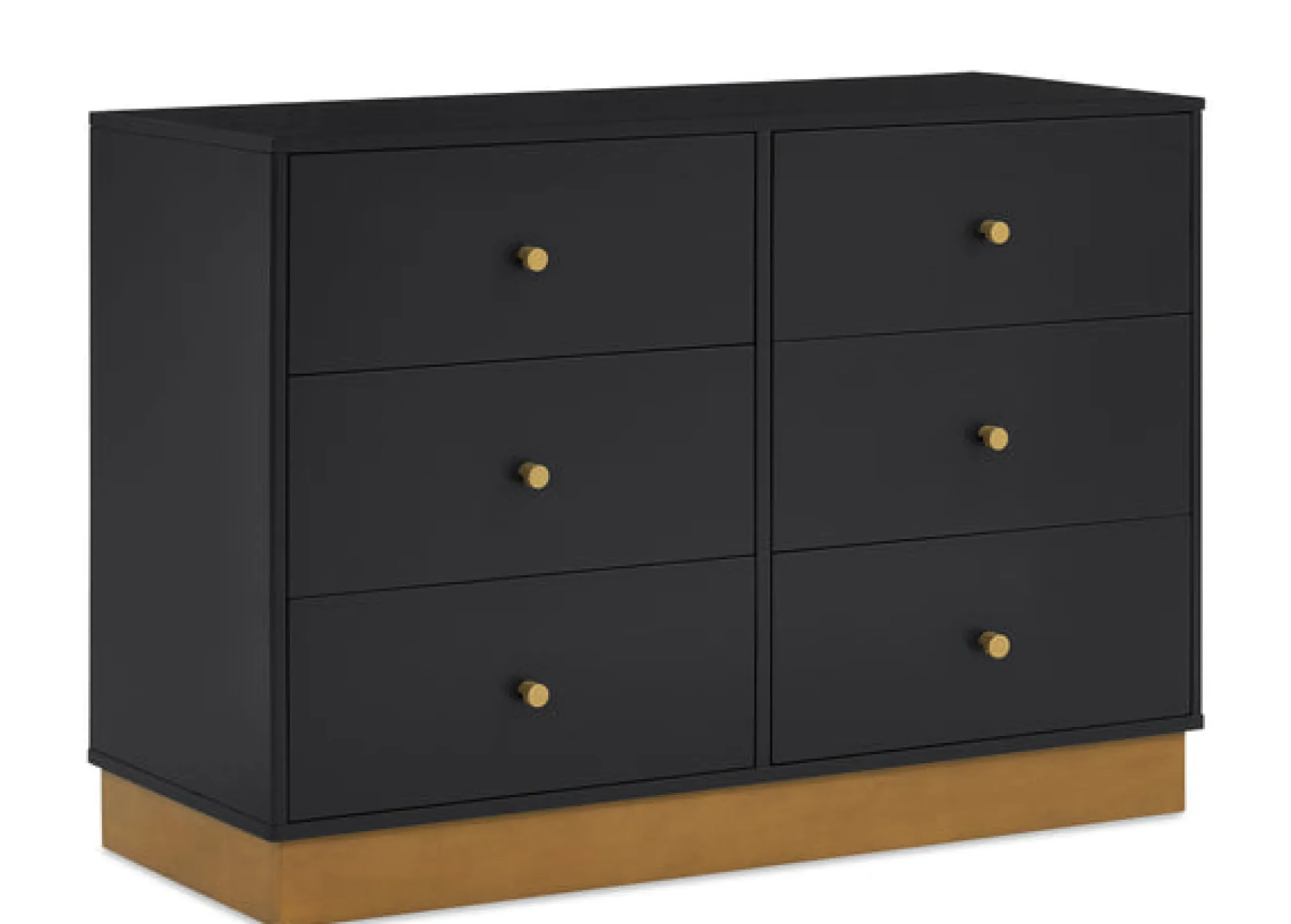 Dressers & Changing Tables|Dressers*Delta Children James 6 Drawer Dresser with Interlocking Drawers Midnight Grey with Acorn (1510)