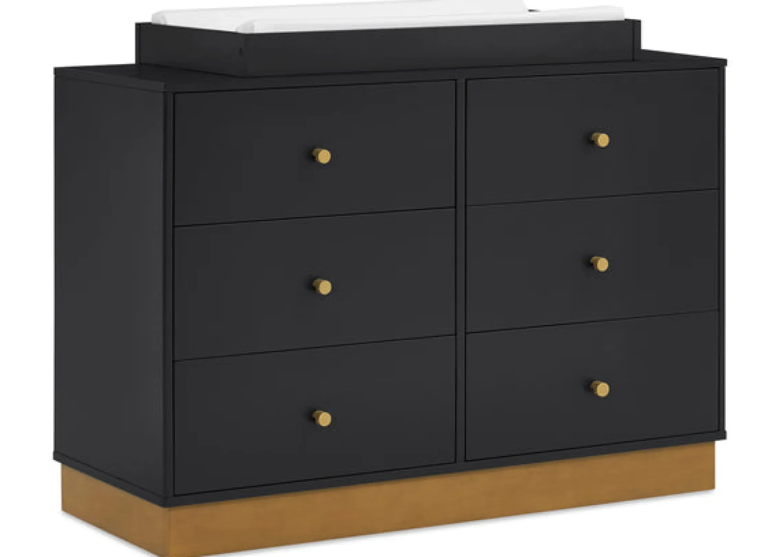 Dressers & Changing Tables|Dressers*Delta Children James 6 Drawer Dresser with Interlocking Drawers Midnight Grey with Acorn (1510)
