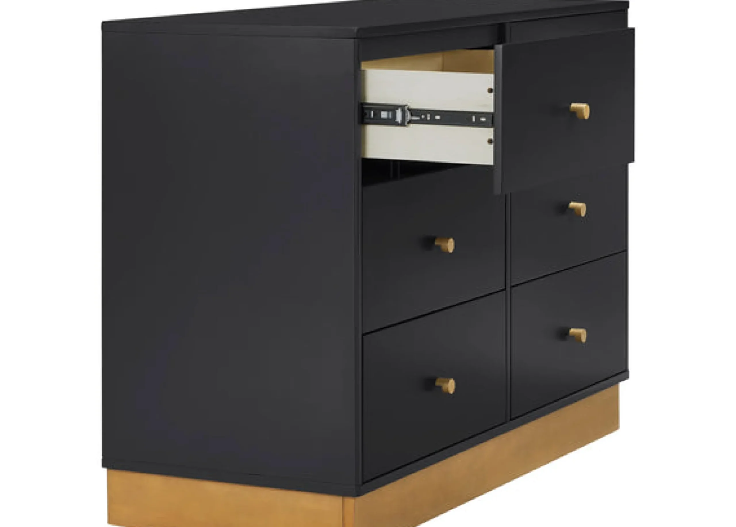 Dressers & Changing Tables|Dressers*Delta Children James 6 Drawer Dresser with Interlocking Drawers Midnight Grey with Acorn (1510)